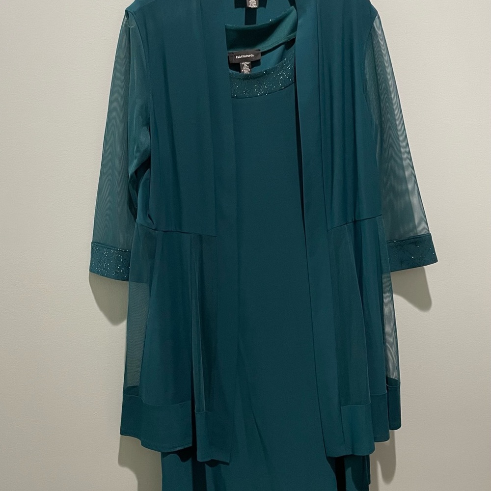 R & M Richards Dress - 2 Piece Green Size XL